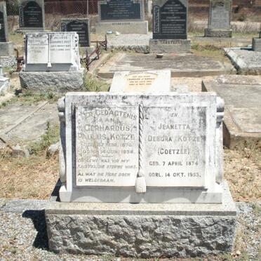 KOTZE Gerhardus Paulus 1870-1938 &amp; Jeanetta Debora COETZEE 1874-1953