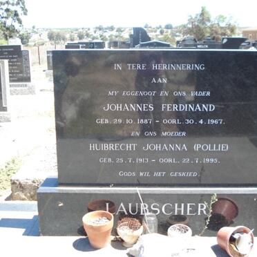 LAUBSHER Johannes Ferdinand 1887-1967 &amp; Huibrecht Johanna 1913-1995