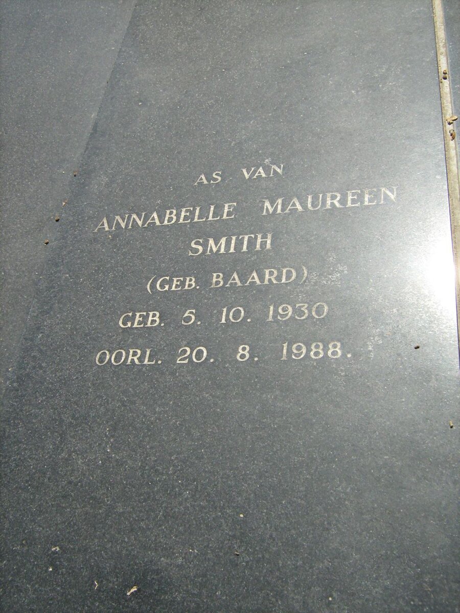SMITH Annabelle Maureen nee BAARD 1930-1988