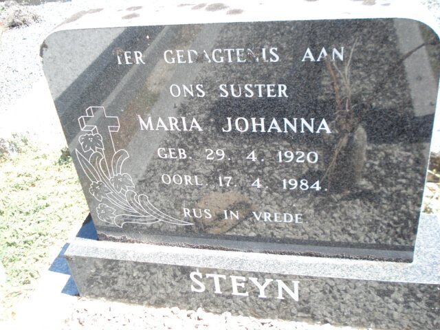 STEYN Maria Johanna 1920-1984