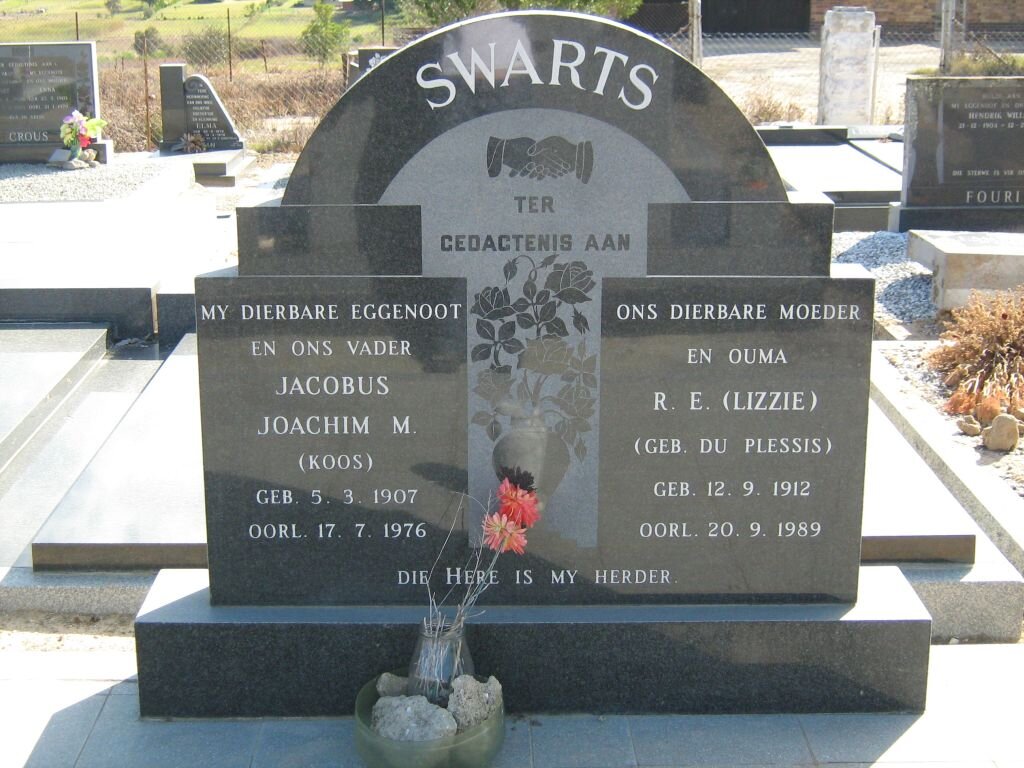 SWARTS Jacobus Joachim M. 1907-1976 &amp; R.E. DU PLESSIS 1912-1989