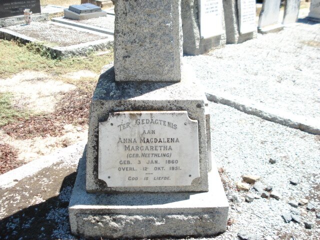 SCHREUDER Anna Magdalena Margaretha nee NEETHLING 1860-1951