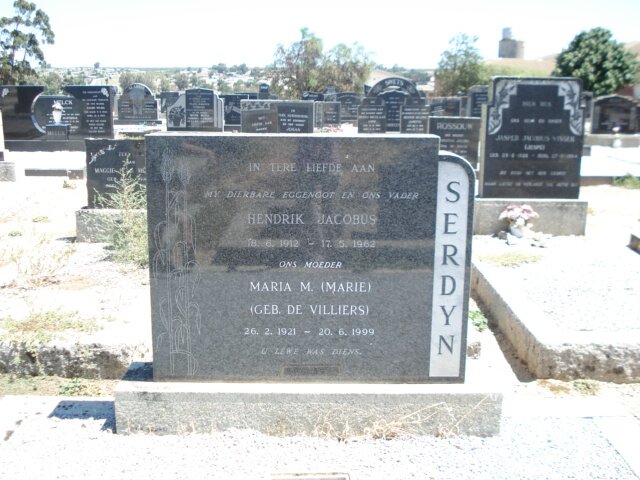 SERDYN Hendrik Jacobus 1912-1962 &amp; Maria M. DE VILLIERS 1921-1999