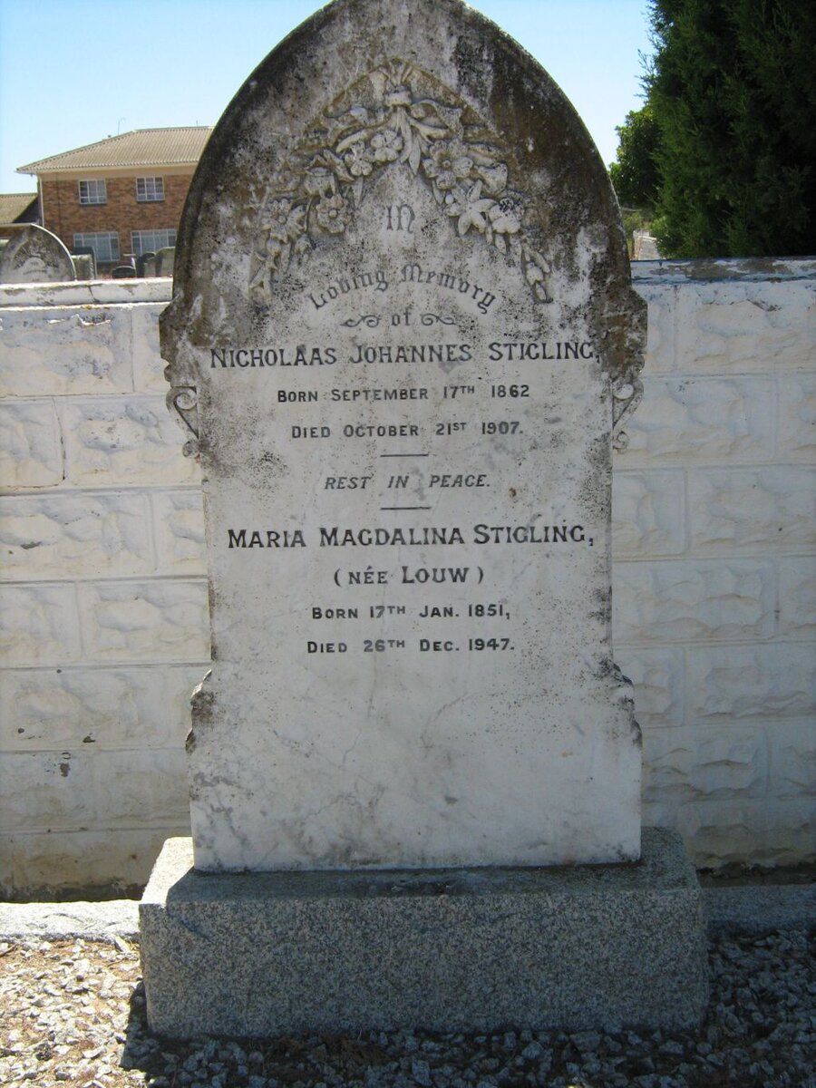 STIGLING Nicholaas Johannes 1862-1907 &amp; Maria Magdalina LOUW 1851-1947