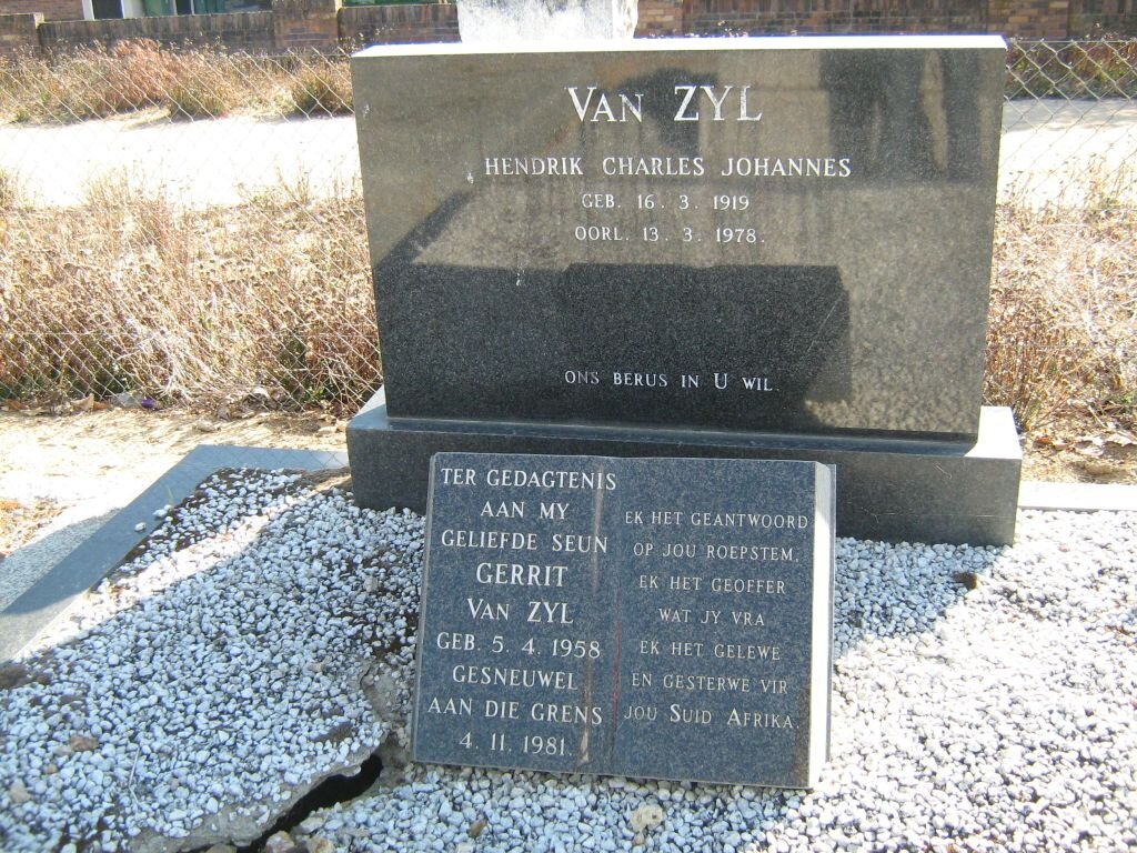 ZYL Hendrik Charles Johannes, van 1919-1978 :: VAN ZYL Gerrit 1958-1981