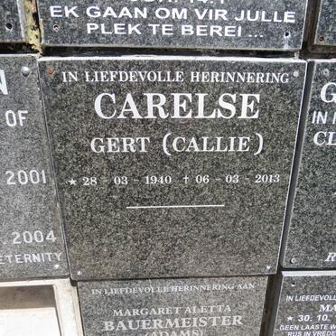 CARELSE Gert 1940-2013