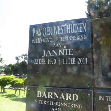 WESTHUIZEN Jannie, van der 1920-2011