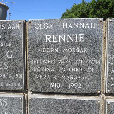 RENNIE Olga Hannah nee MORGAN 1913-1992