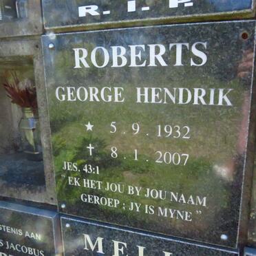ROBERTS George Hendrik 1932-2007