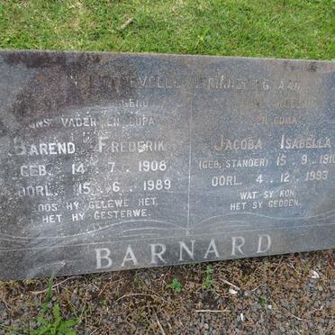 BARNARD Barend Frederik 1908-1989 Jacoba Isabella STANDER 1910-1993