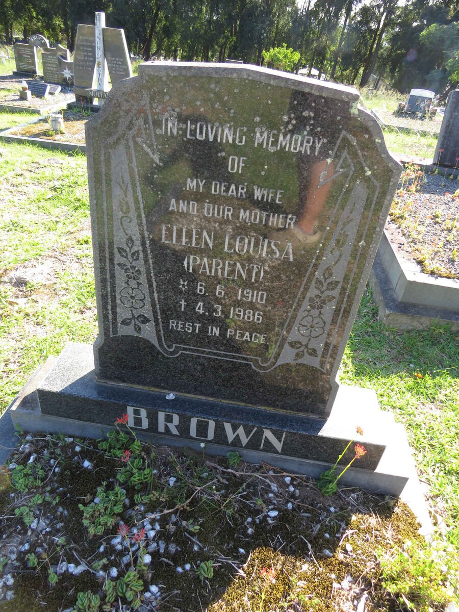 BROWN Ellen Louisa nee PARENT 1910-1986