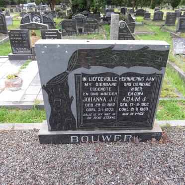 BOUWER Adam J. 1902-1983 & Johanna J.I. 1892-1975