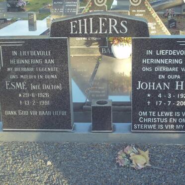 EHLERS Johan H.H. 1927-2007 &amp; Esmé DALTON 1926-1991