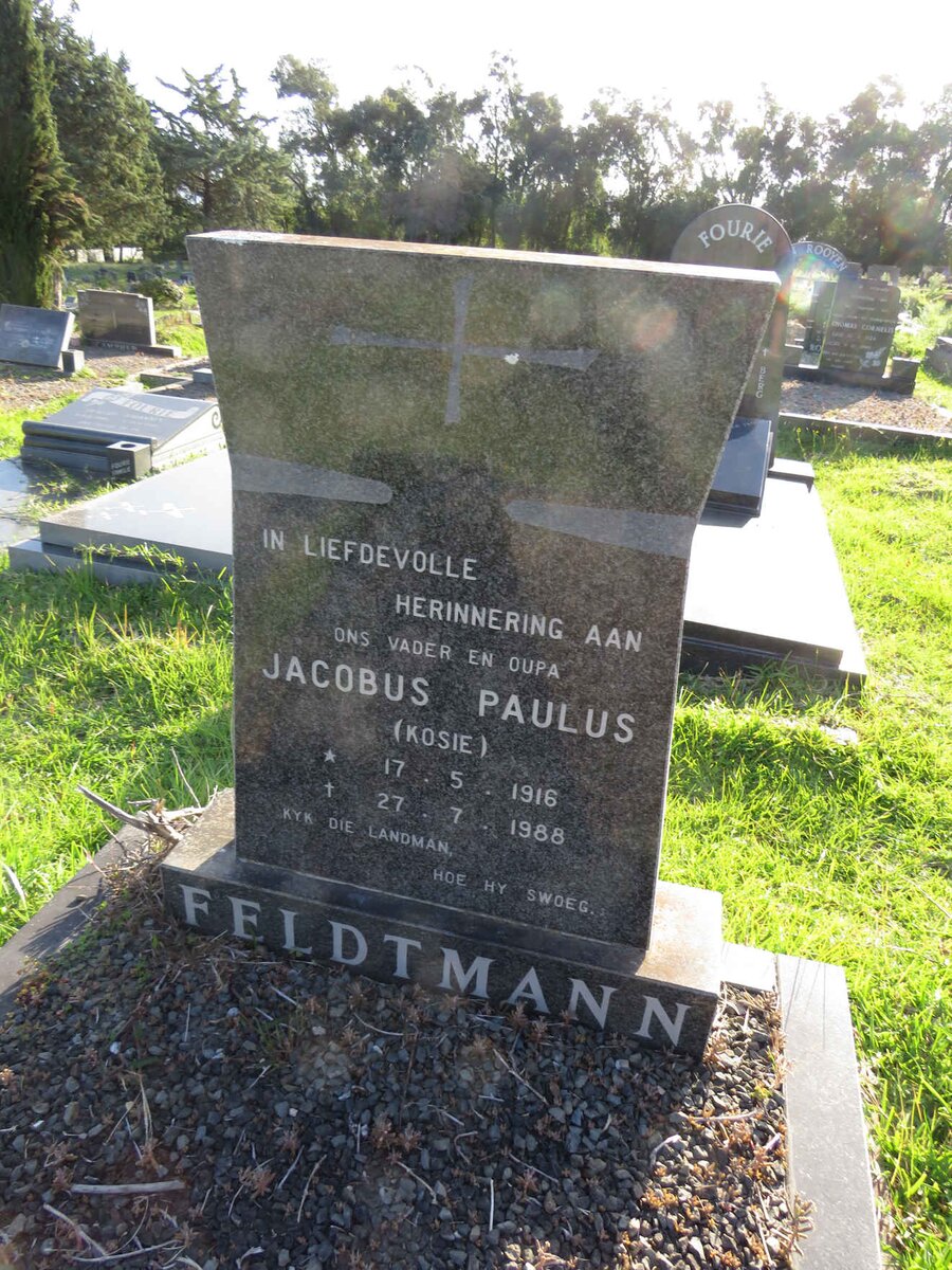 FELDTMANN Jacobus Paulus 1916-1988