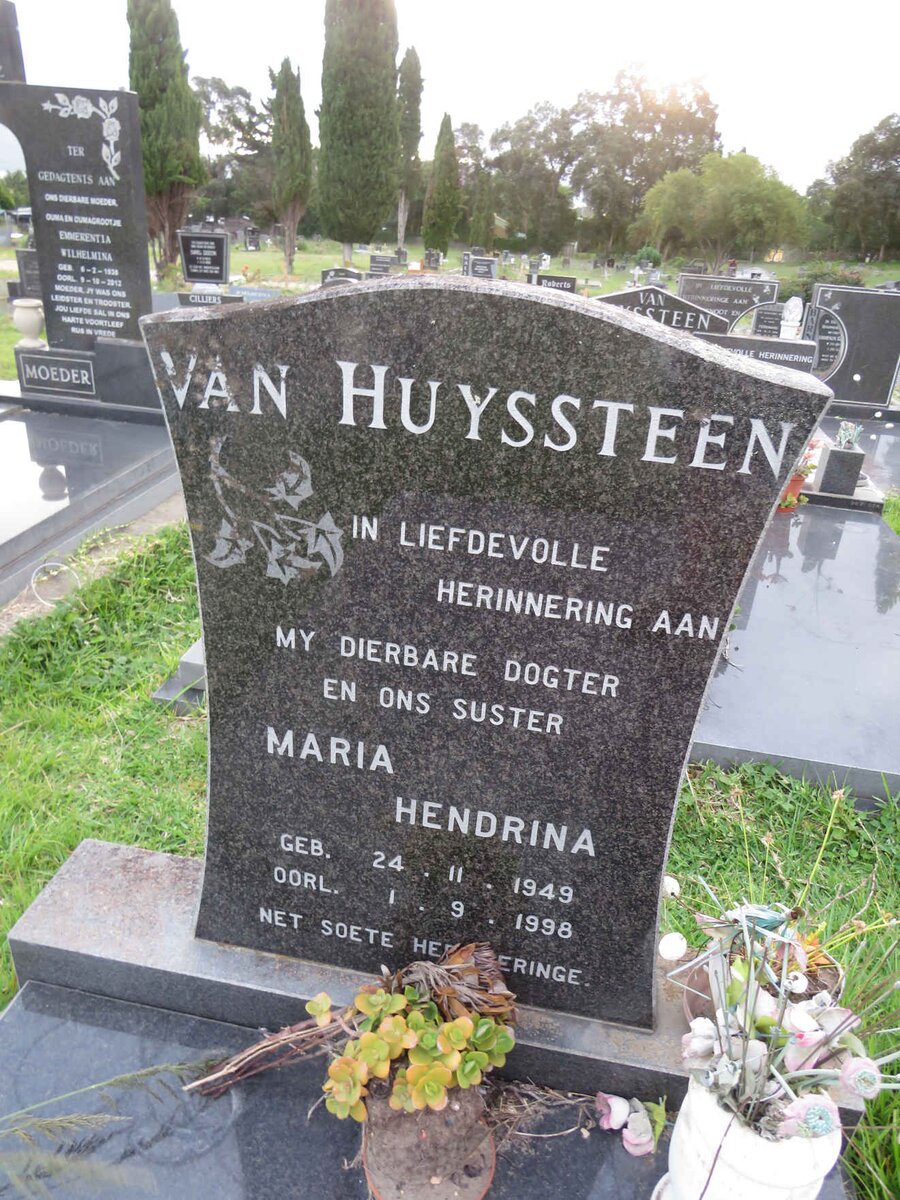 HUYSSTEEN Maria Hendrina, van 1949-1998