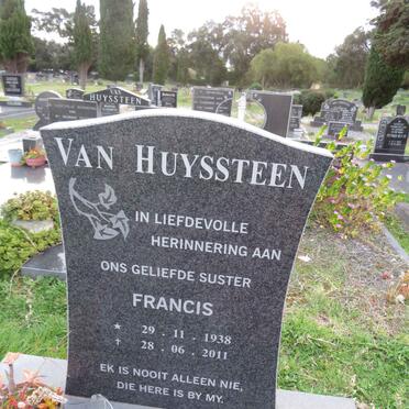 HUYSSTEEN Francis, van 1938-2011