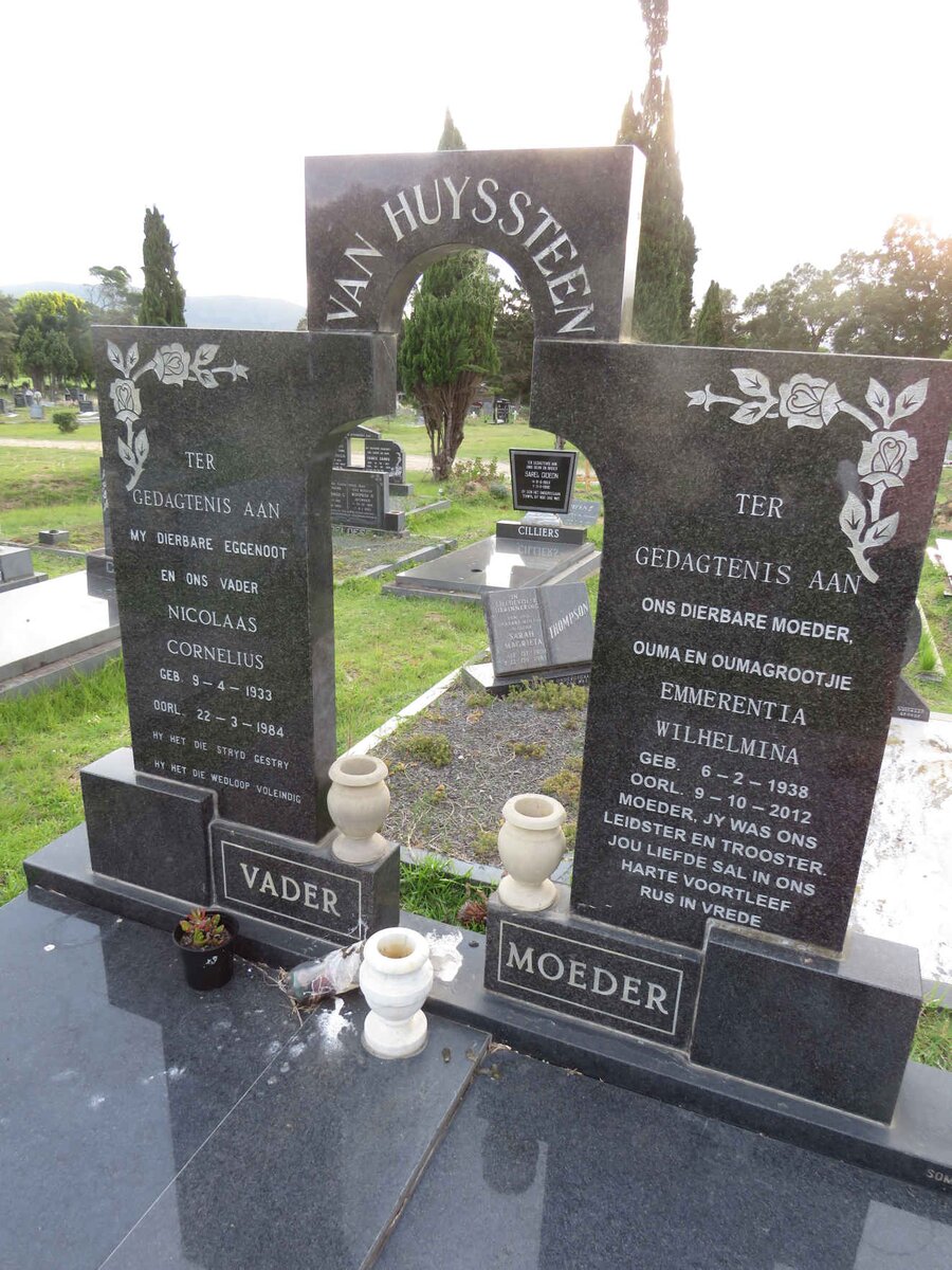 HUYSSTEEN Nicolaas Cornelius, van 1933-1984 & Emmerentia Wilhelmina 1938-2012