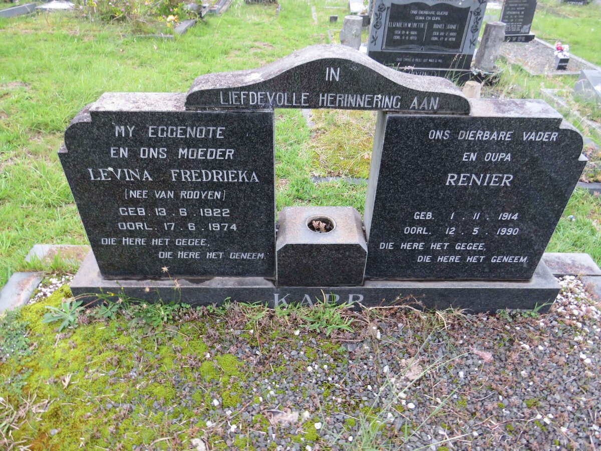 KAPP Renier 1914-1990 & Levina Fredrieka VAN ROOYEN 1922-1974