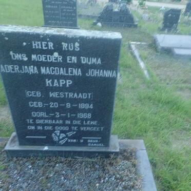KAPP Aderjana Magdalena Johanna nee WESTRAADT 1894-1968