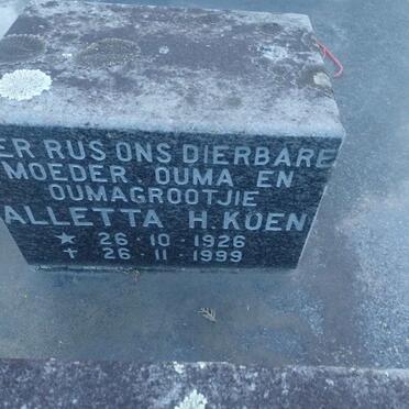 KOEN Alletta H. 1926-1999