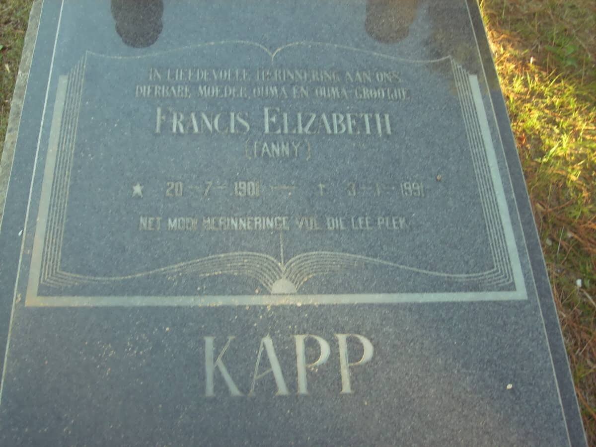 KAPP Francis Elizabeth 1901-1991