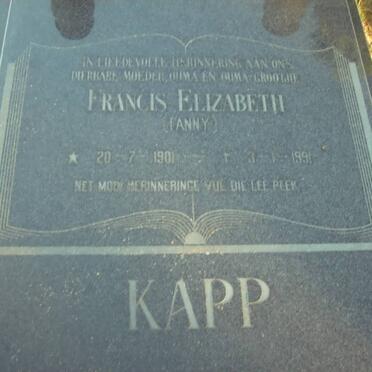 KAPP Francis Elizabeth 1901-1991