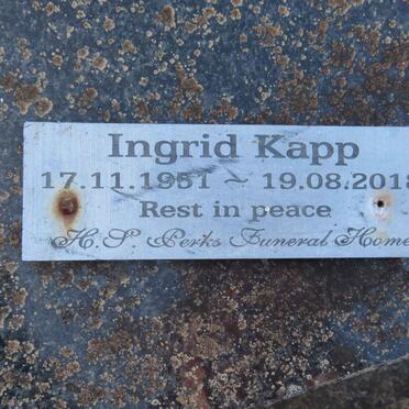 KAPP Ingrid 1951-2018