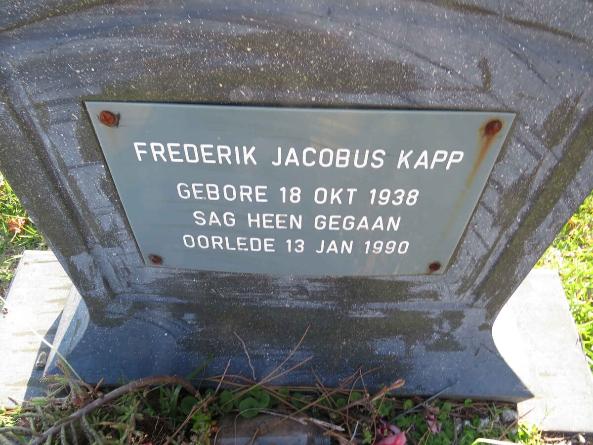 KAPP Frederik Jacobus 1938-1990