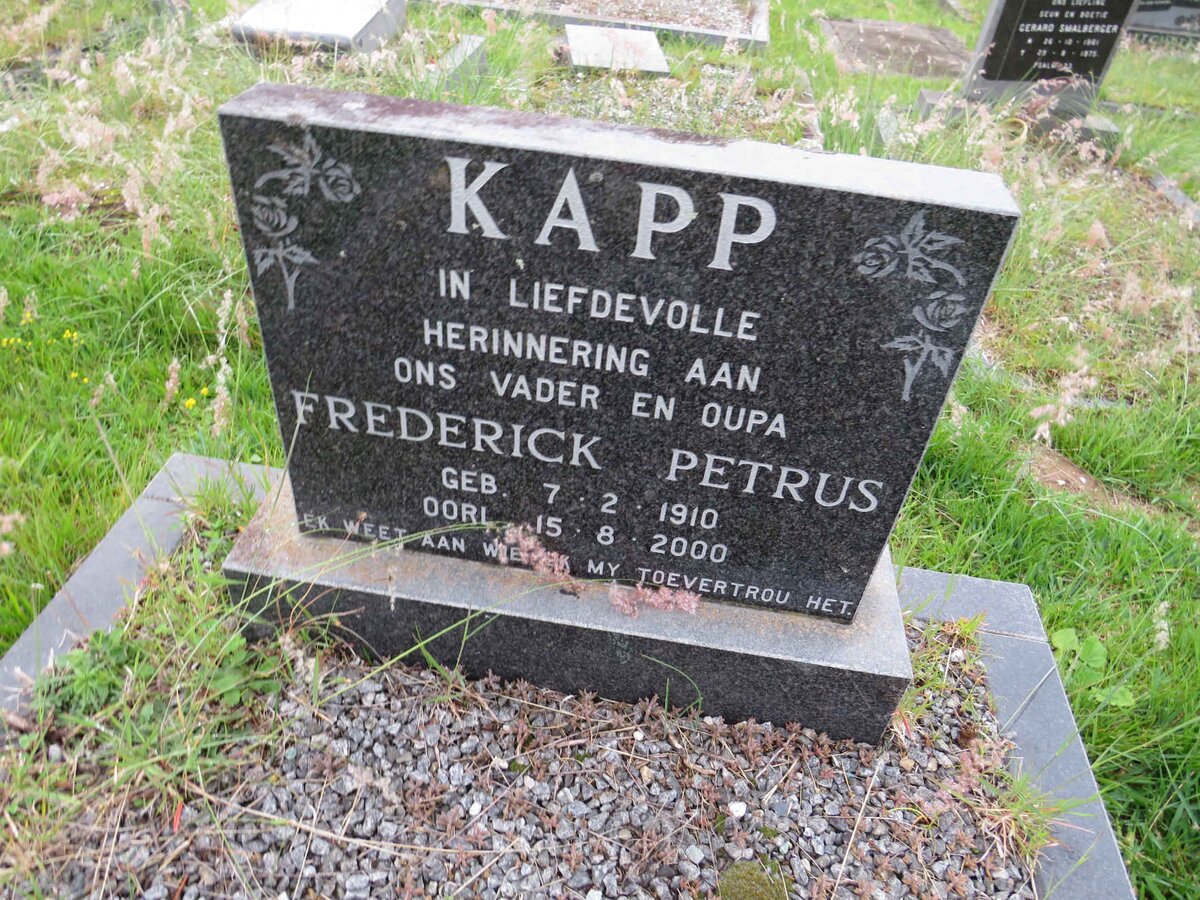KAPP Frederick Petrus 1910-2000