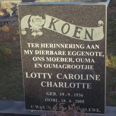 KOEN Lotty Caroline Charlotte 1936-2005