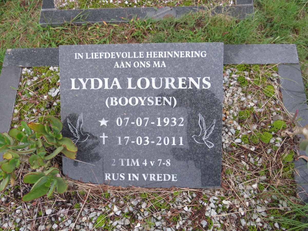 LOURENS Lydia nee BOOYSEN 1932-2011