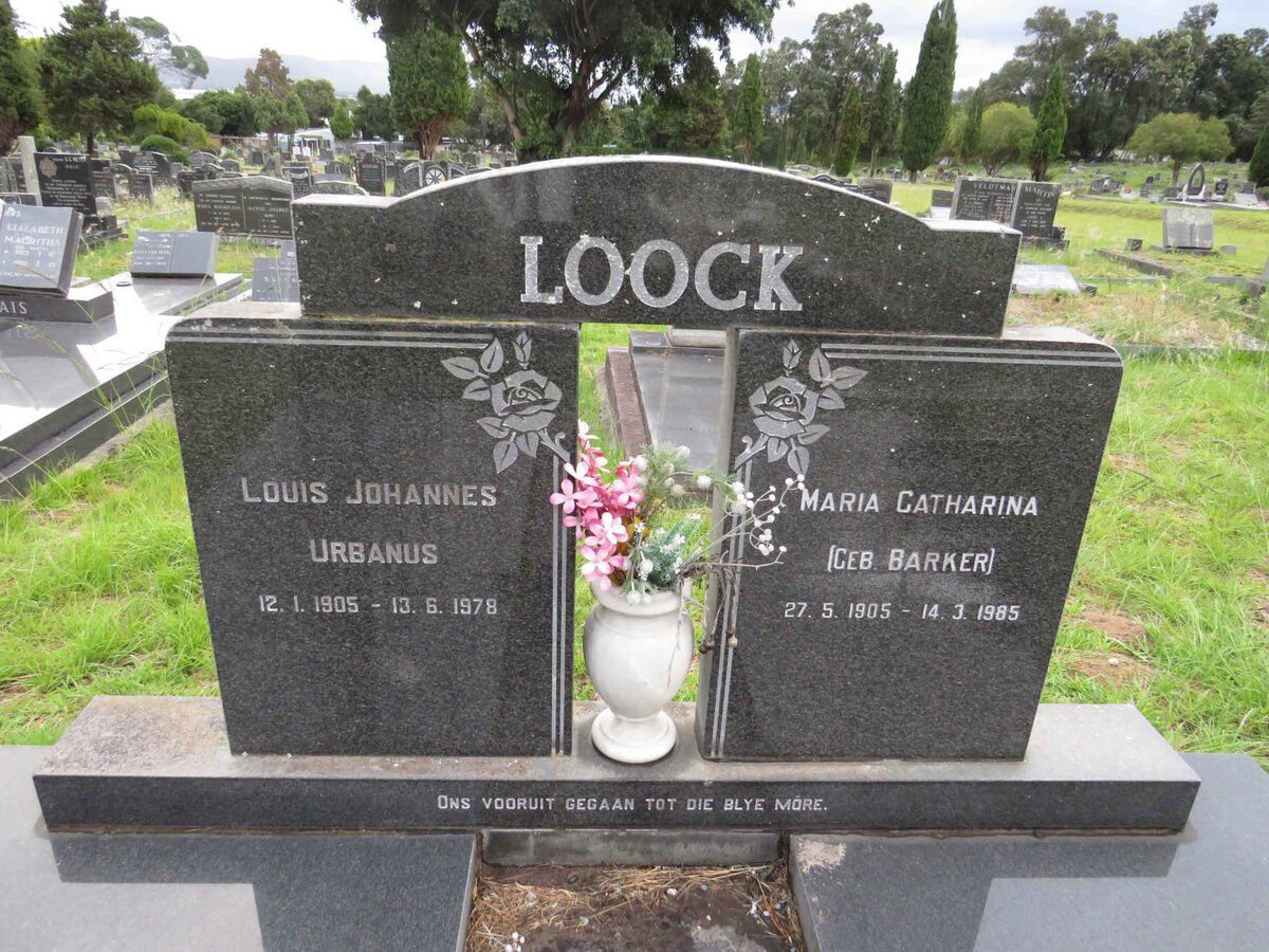 LOOCK Louis Johannes Urbanus 1905-1978 & Maria Catharina BARKER 1905-1985