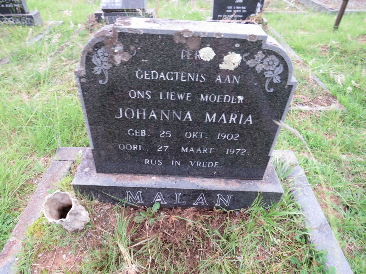 MALAN Johanna Maria 1902-1972