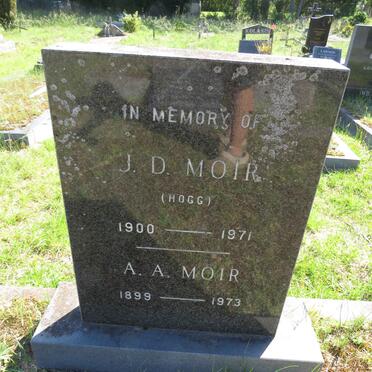 MOIR A.A. 1899-1973 :: MOIR J.D. nee HOGG 1900-1971