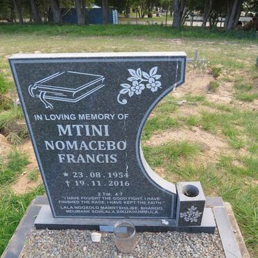 MTINI Nomacebo Francis 1954-2016