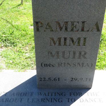 MUIR Pamela Mimi nee RINSMA 1961-2011