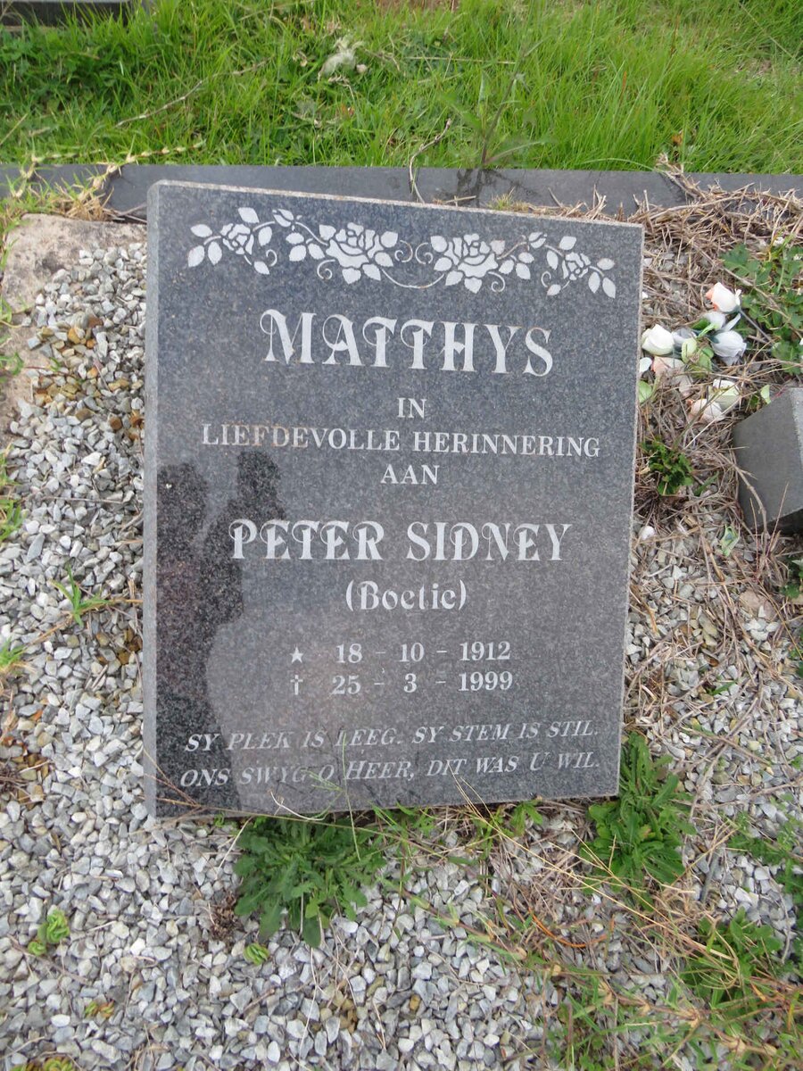 MATTHYS Peter Sidney 1912-1999