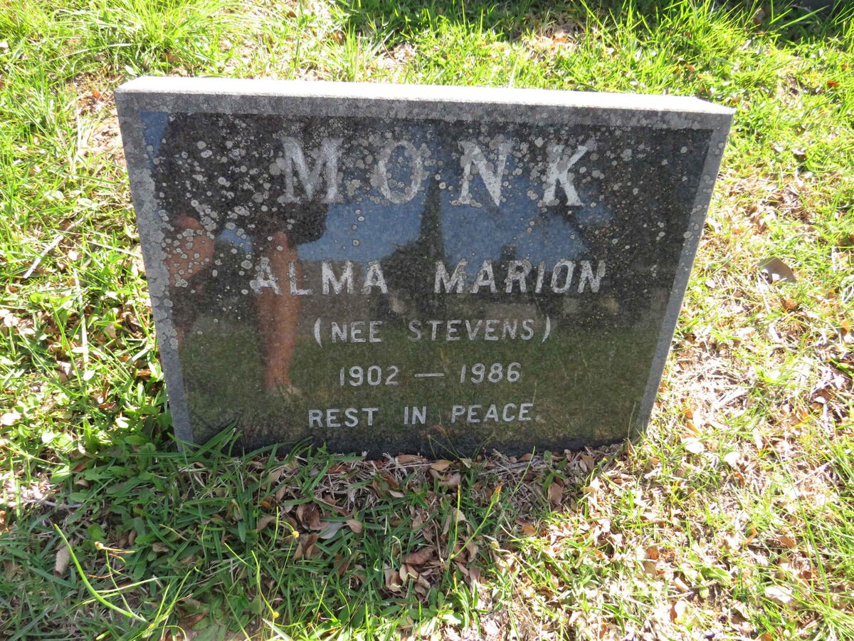 MONK Alma Marion nee STEVENS 1902-1986