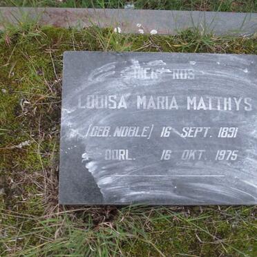 MATTHYS Louisa Maria nee NOBLE 1891-1975