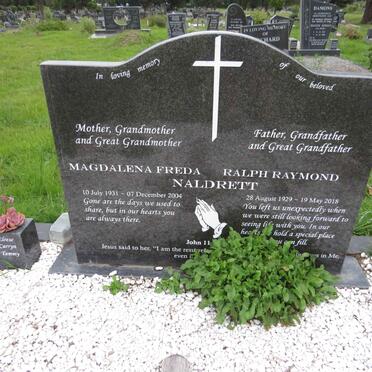 NALDRETT Ralph Raymond 1929-2018 &amp; Magdalena Freda 1931-2004