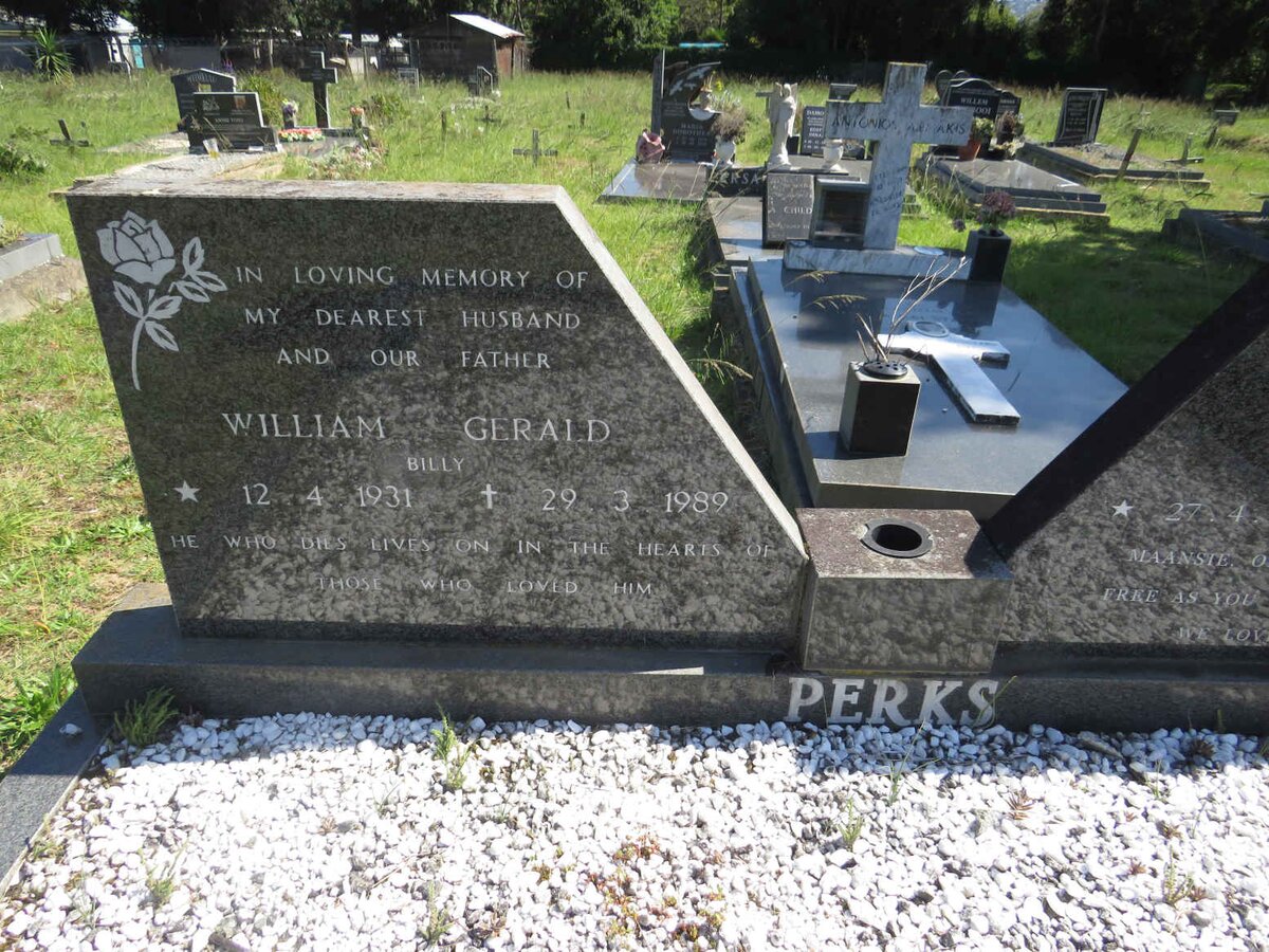 PERKS William Gerald 1931-1989 &amp; Marie 1937-2015
