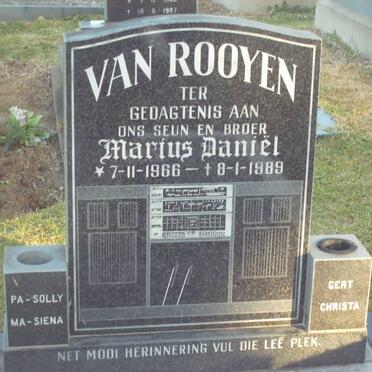 ROOYEN Marius Daniel, van 1966-1989