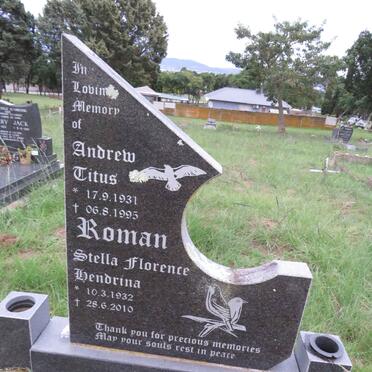 ROMAN Andrew Titus 1931-1995 & Stella Florence Hendrina 1932-2010