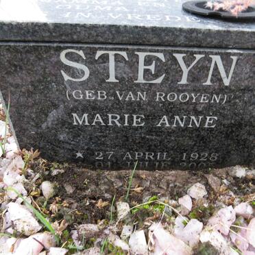 STEYN Marie Anne nee VAN ROOYEN 1928-2005