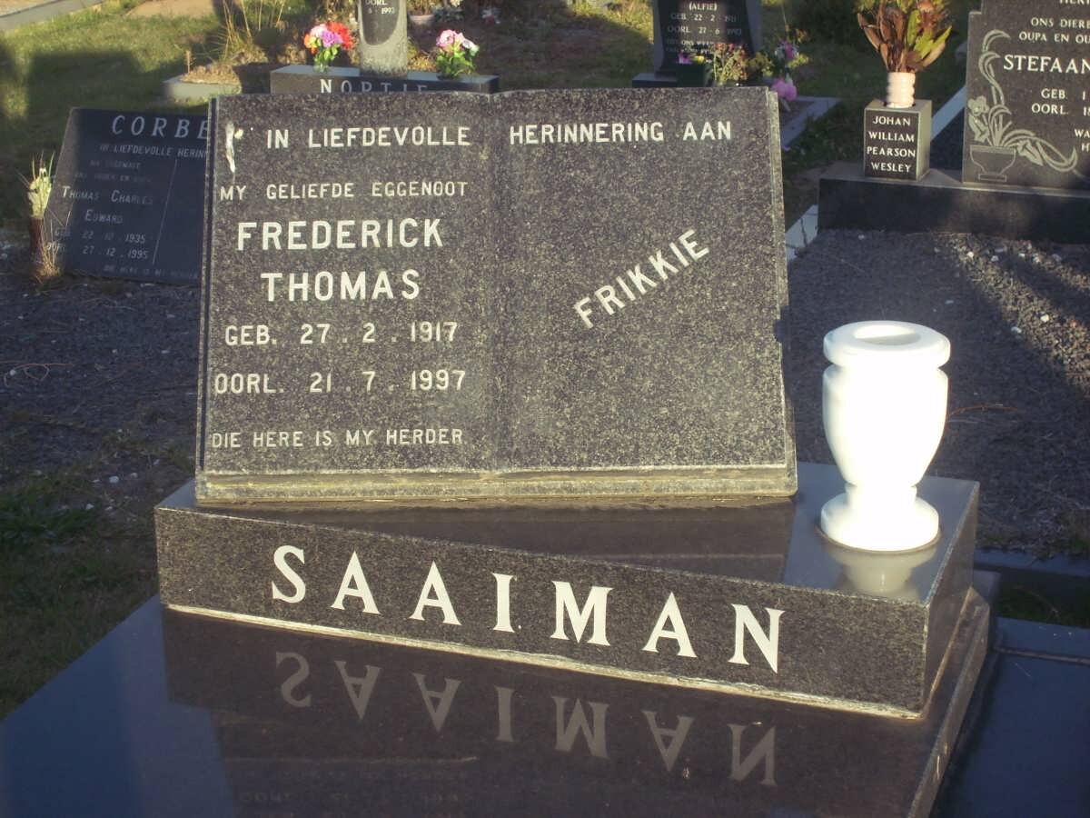 SAAIMAN Frederick Thomas 1917-1997