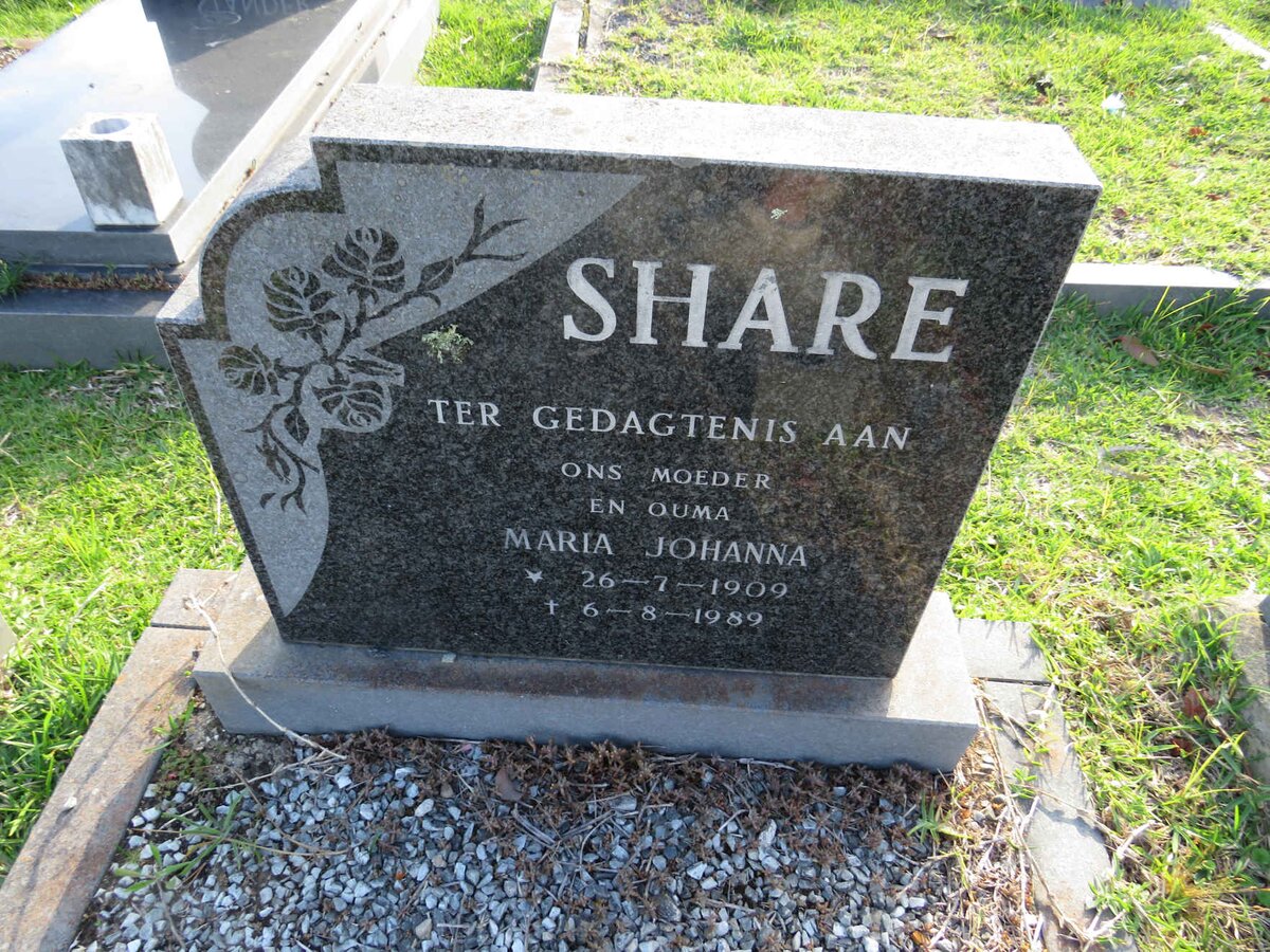 SHARE Maria Johanna 1909-1989
