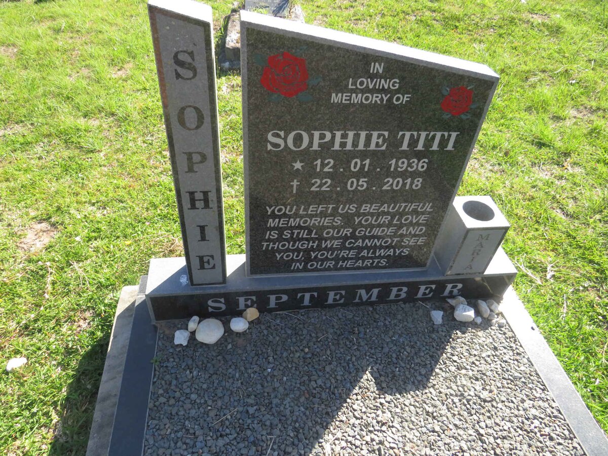 SEPTEMBER Sophie Titi 1936-2018