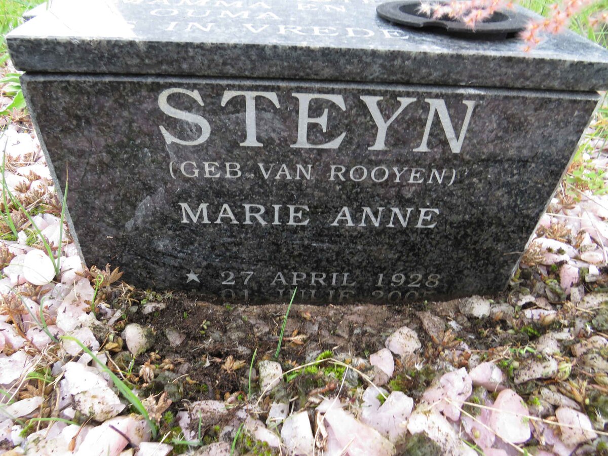 STEYN Marie Anne nee VAN ROOYEN 1928-2005