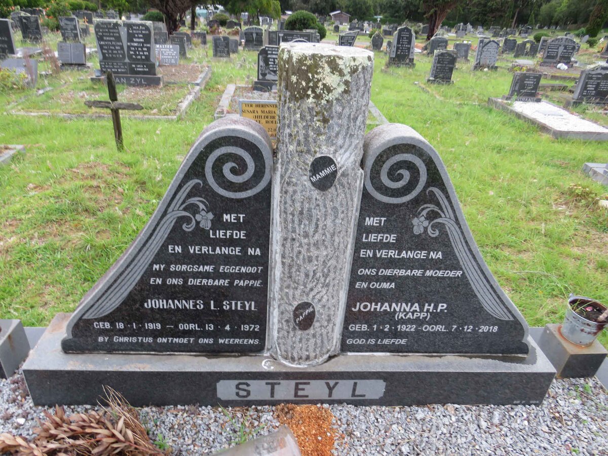 STEYL Johannes S. 1919-1972 & Johanna H.P. KAPP 1922-2018