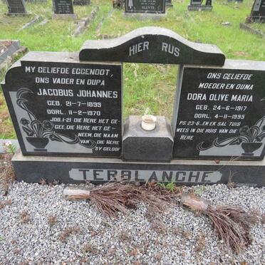 TERBLANCHE Jacobus Johannes 1899-1970 & Dora Olive Maria 1917-1995